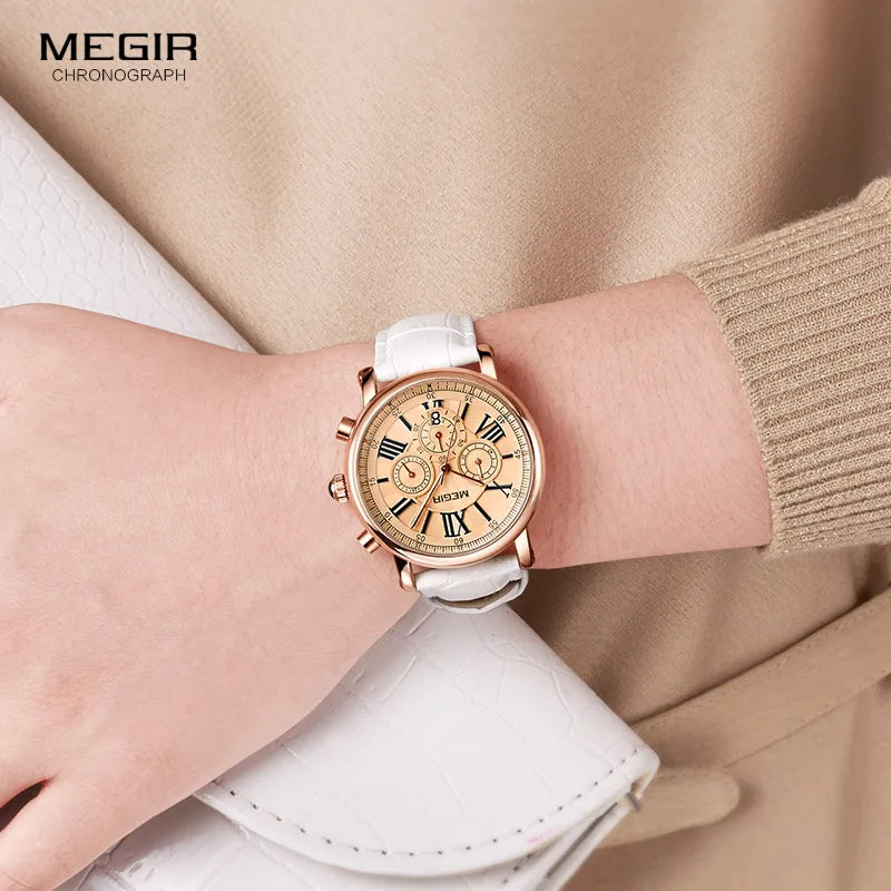 Megir Luxe White Chrono