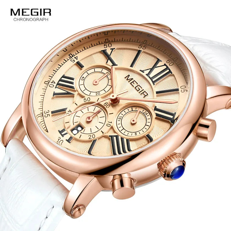 Megir Luxe White Chrono