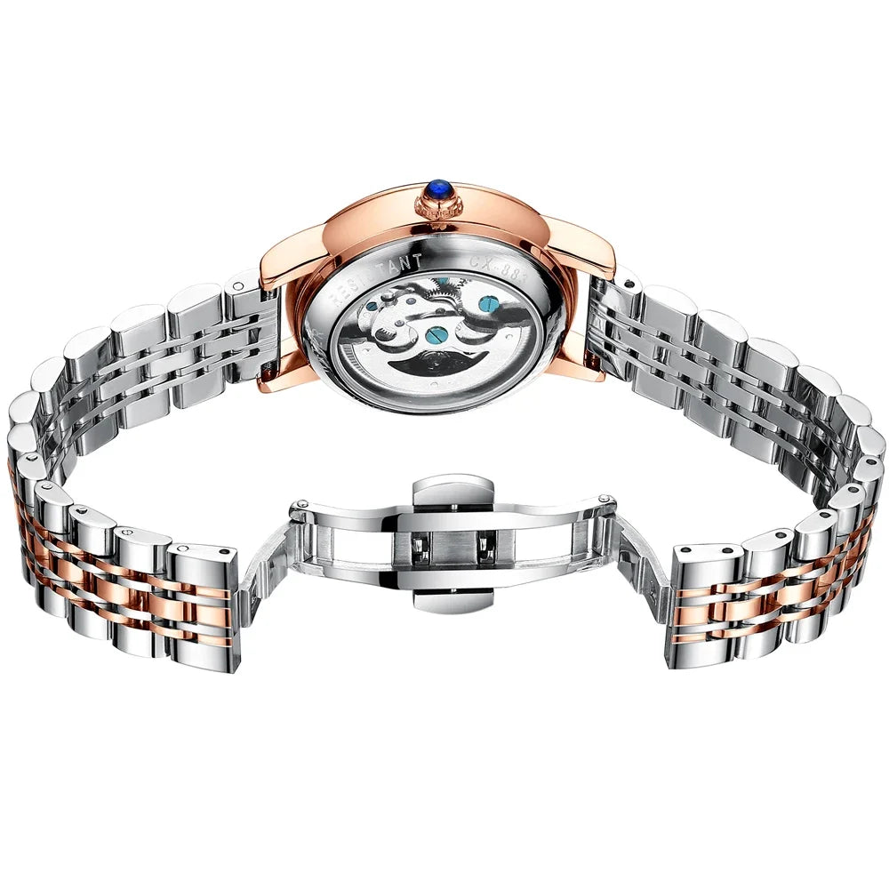 2024 CHENXI 8833 Women Automatic Mechanical Watch Top Brand Luxury Wrist Watch Waterproof Female Leather Business Clock