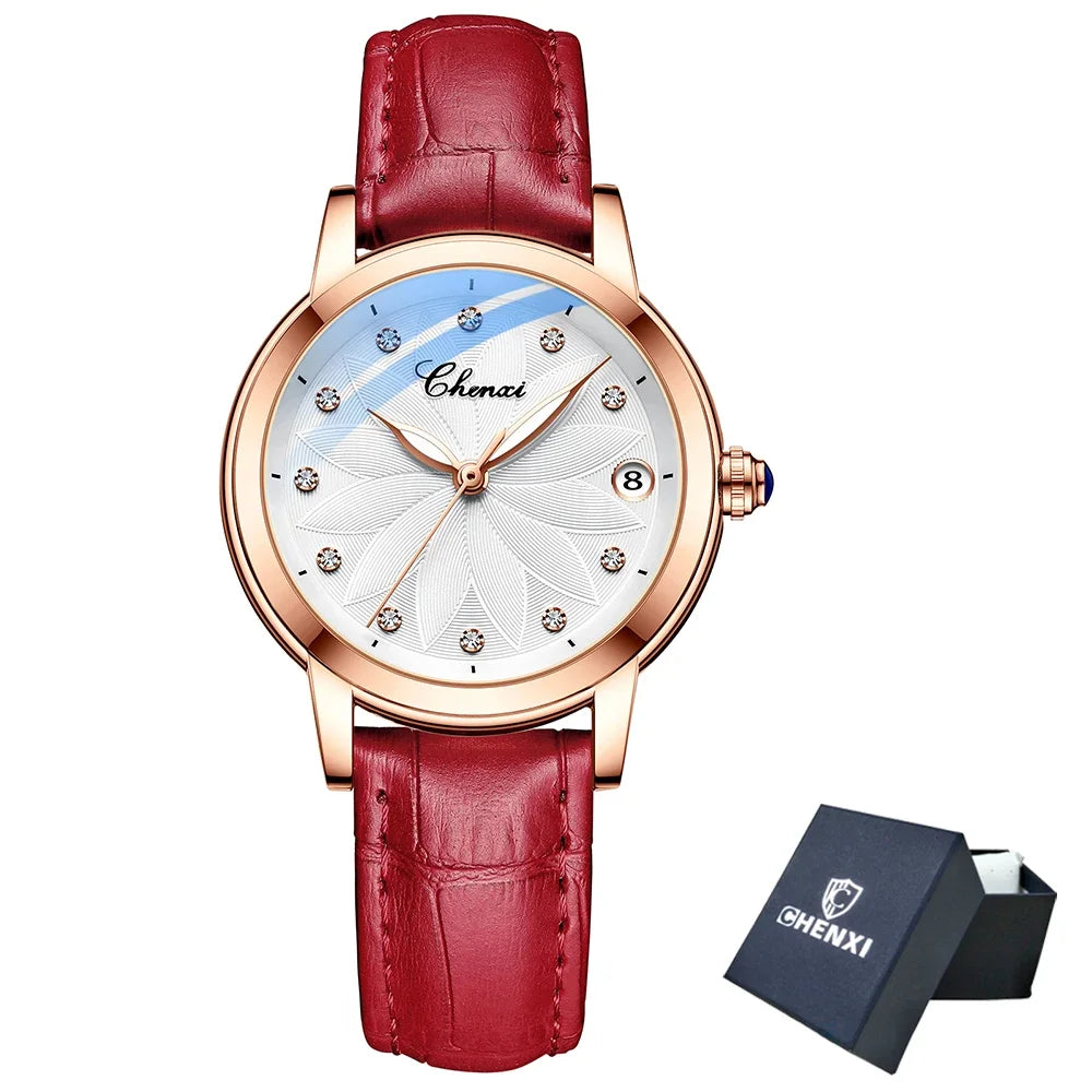 2024 CHENXI 8833 Women Automatic Mechanical Watch Top Brand Luxury Wrist Watch Waterproof Female Leather Business Clock