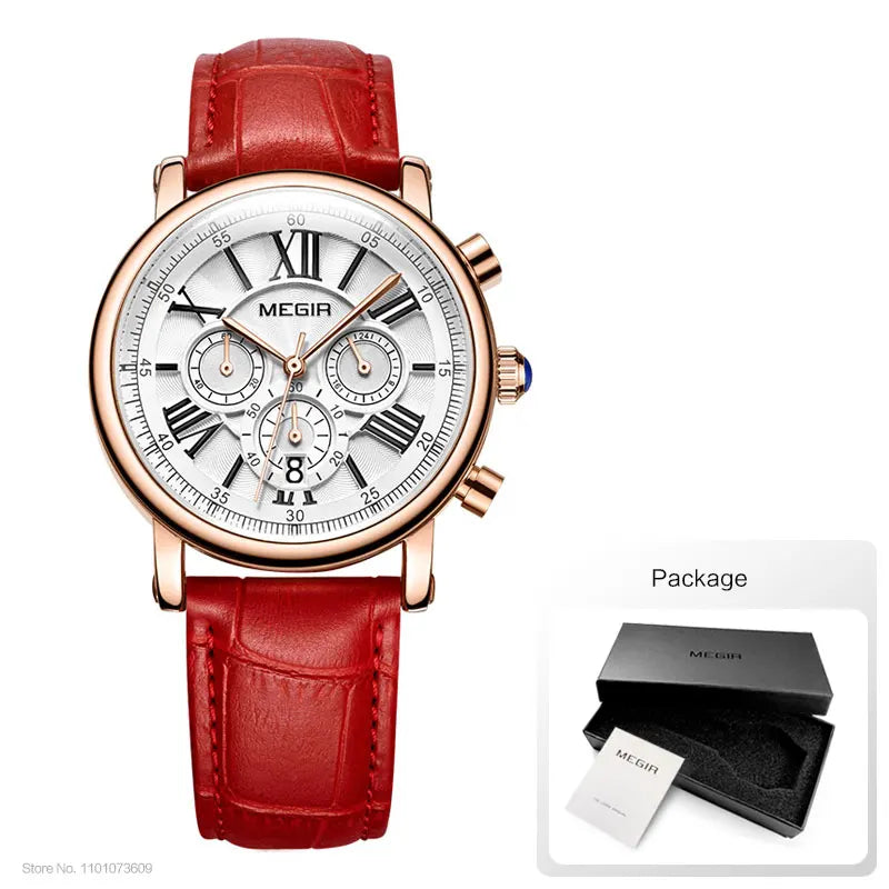 Megir Luxe White Chrono