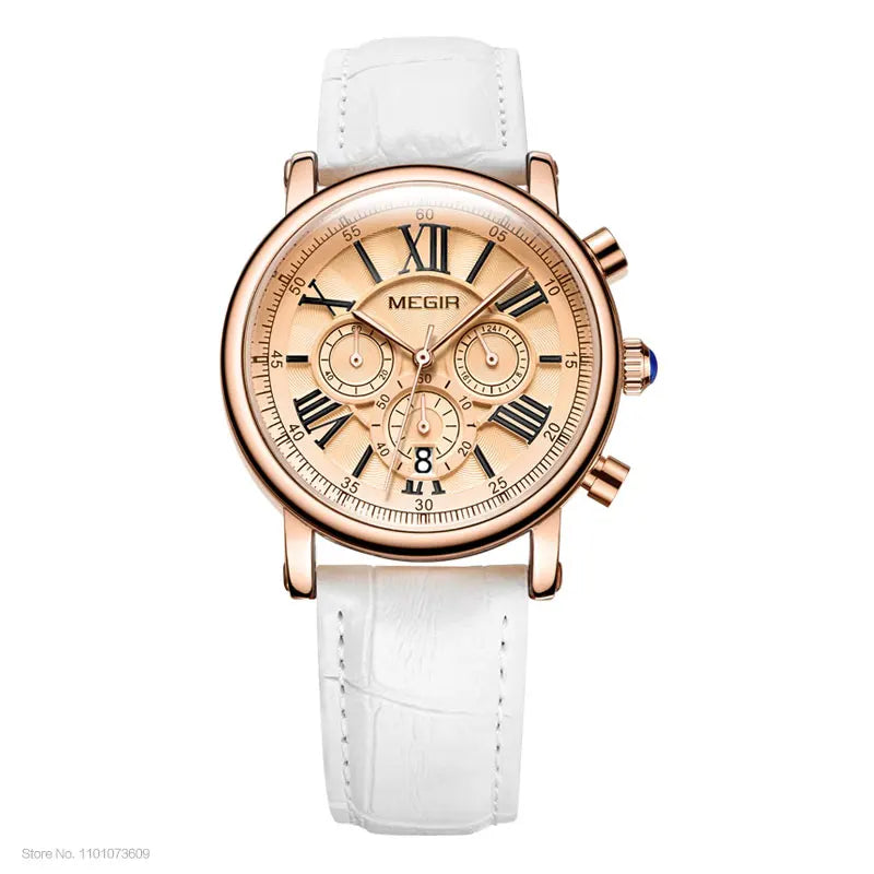 Megir Luxe White Chrono