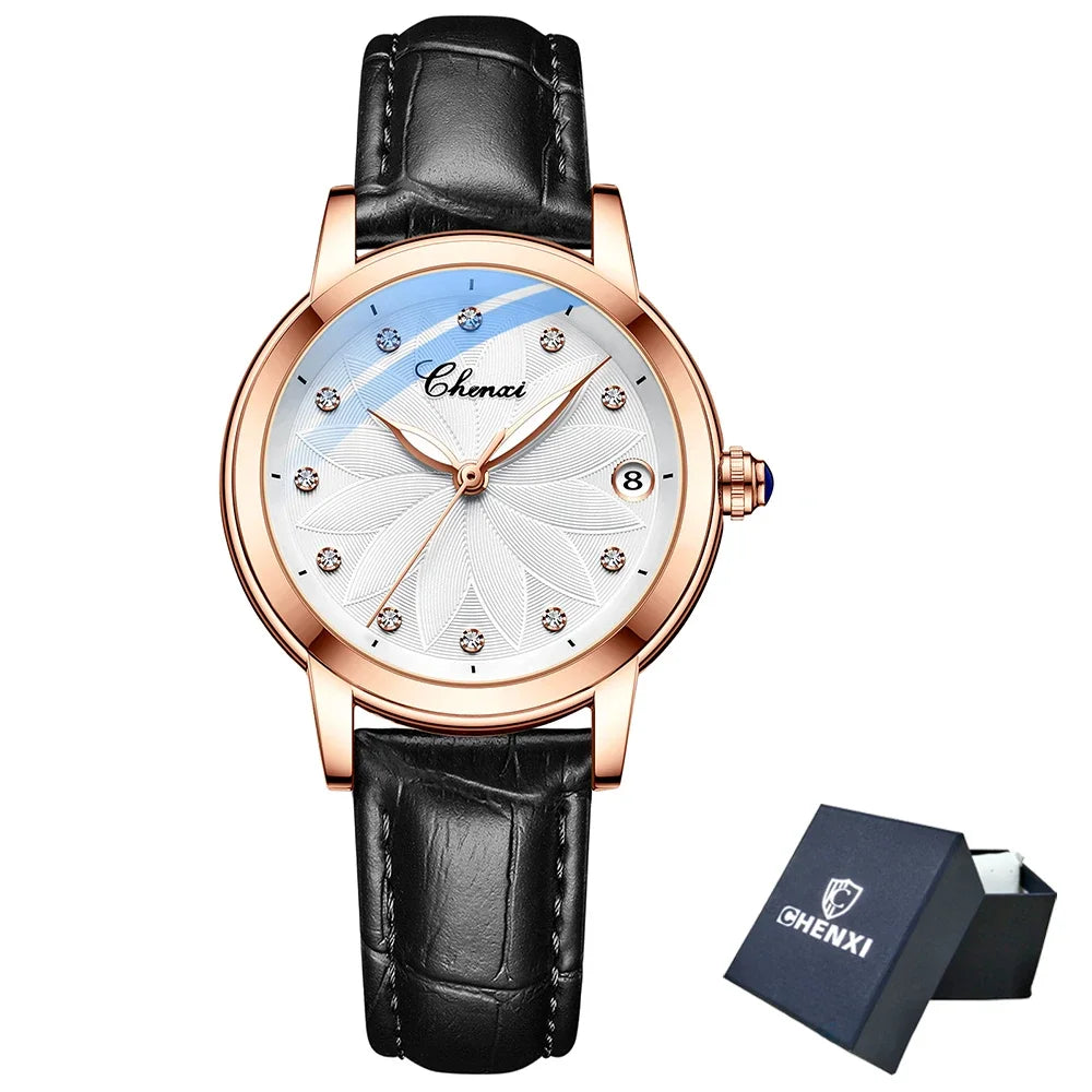 2024 CHENXI 8833 Women Automatic Mechanical Watch Top Brand Luxury Wrist Watch Waterproof Female Leather Business Clock