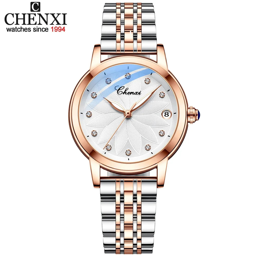 2024 CHENXI 8833 Women Automatic Mechanical Watch Top Brand Luxury Wrist Watch Waterproof Female Leather Business Clock
