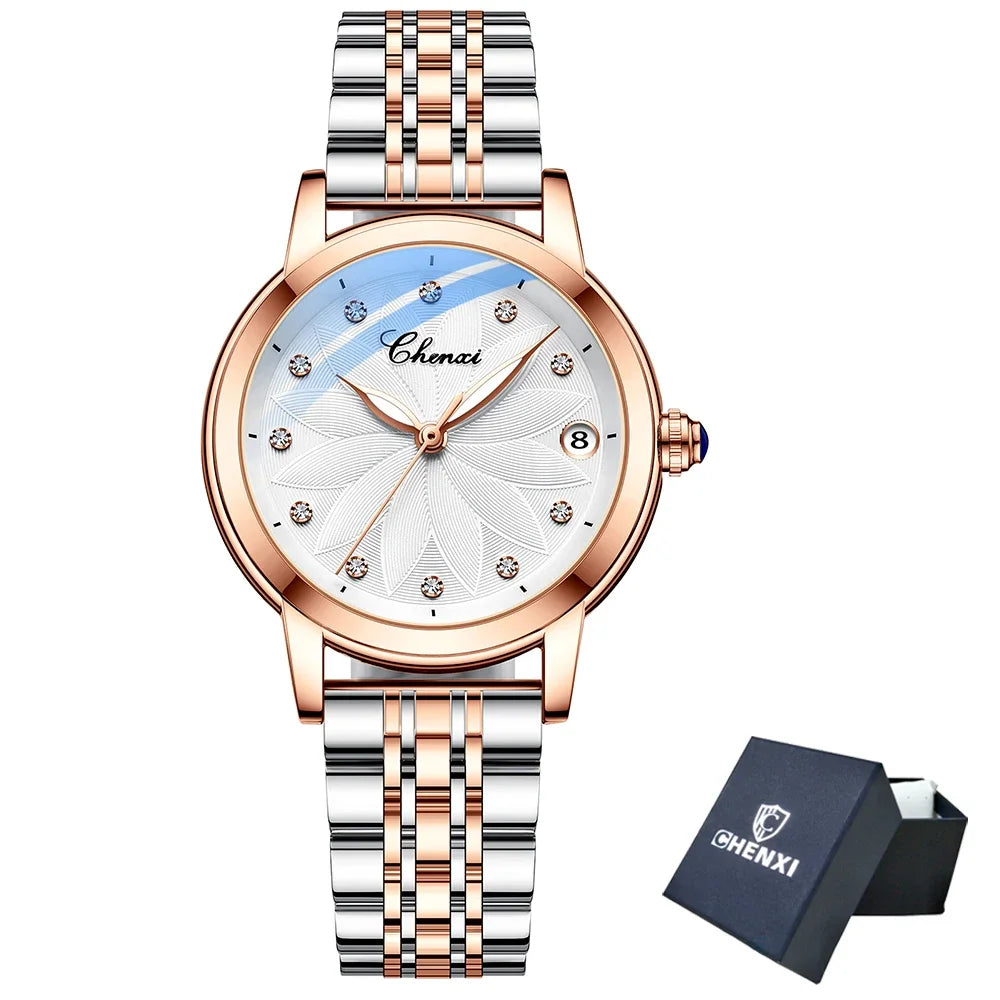 2024 CHENXI 8833 Women Automatic Mechanical Watch Top Brand Luxury Wrist Watch Waterproof Female Leather Business Clock