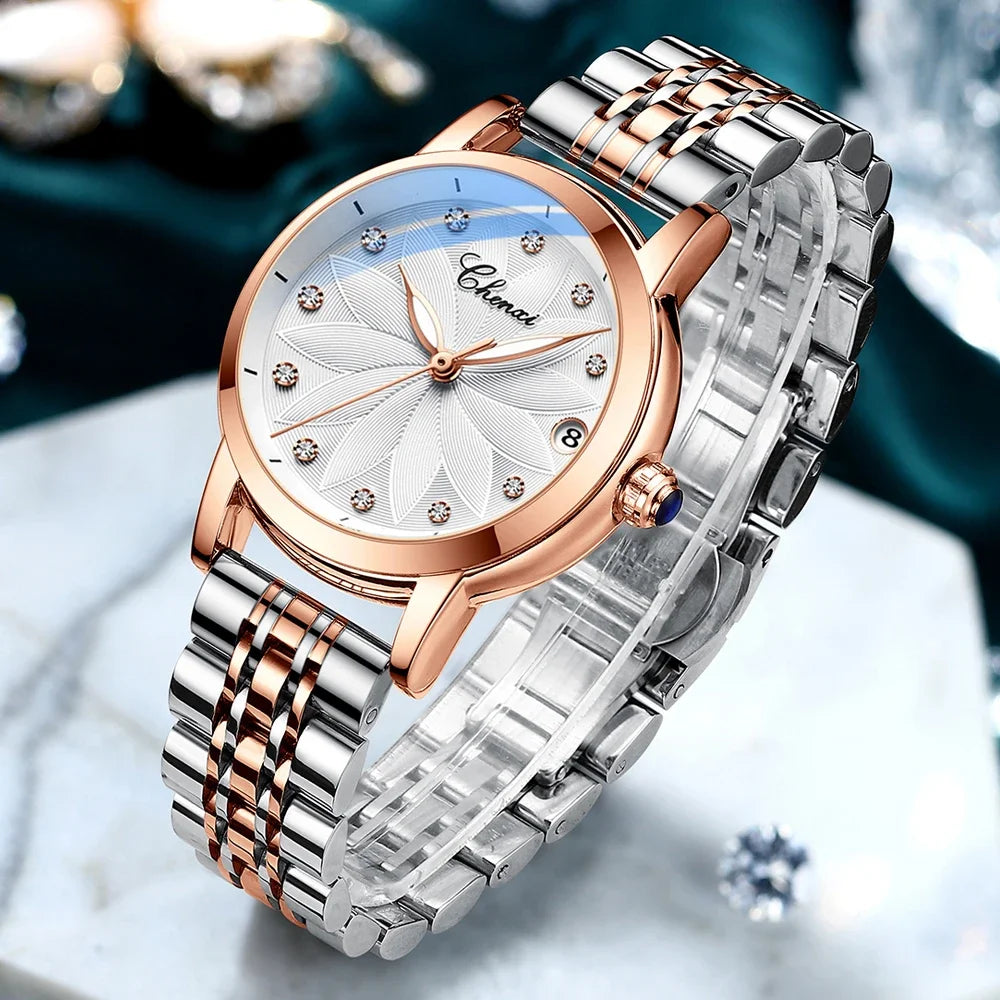 2024 CHENXI 8833 Women Automatic Mechanical Watch Top Brand Luxury Wrist Watch Waterproof Female Leather Business Clock