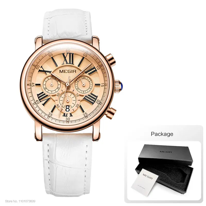Megir Luxe White Chrono
