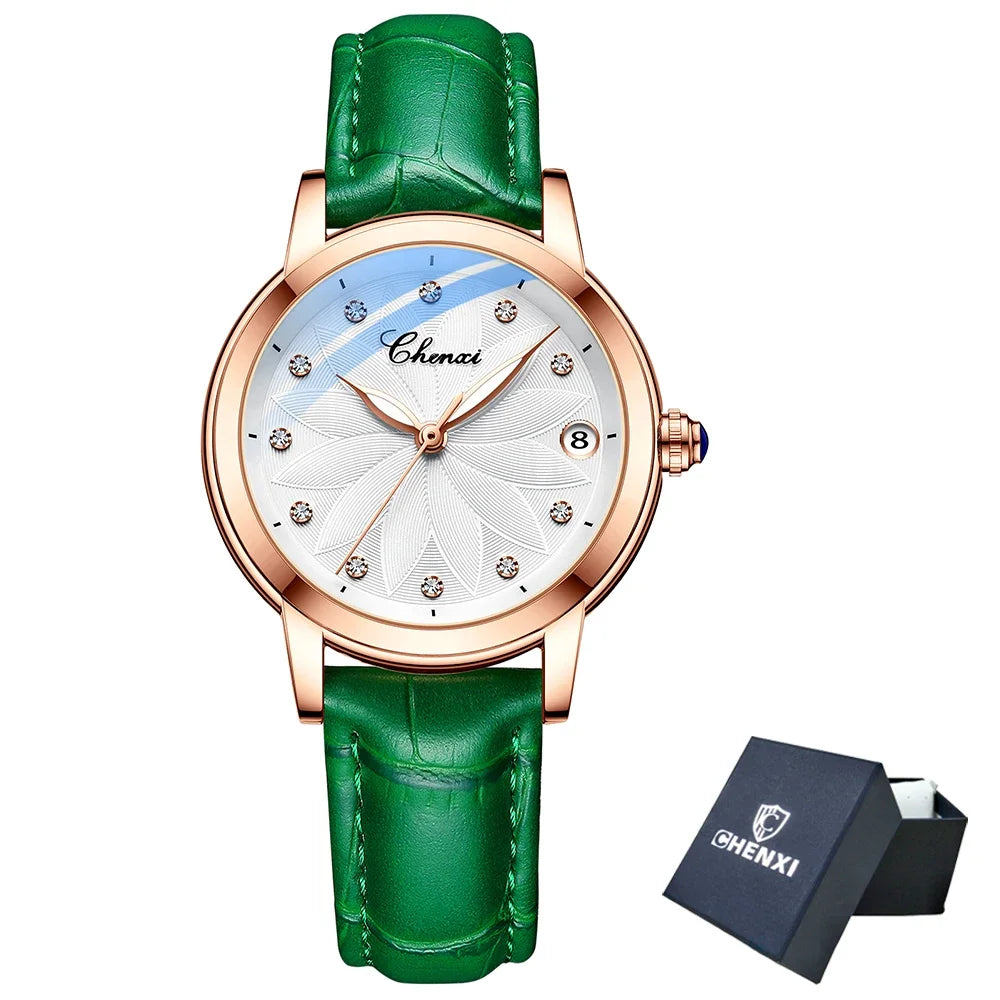 2024 CHENXI 8833 Women Automatic Mechanical Watch Top Brand Luxury Wrist Watch Waterproof Female Leather Business Clock